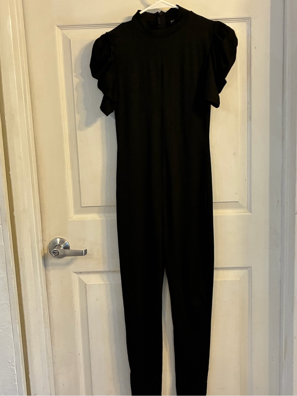 Fashion Nova Women’s Black Jumpsuit with Puff Sleeves, Size: S